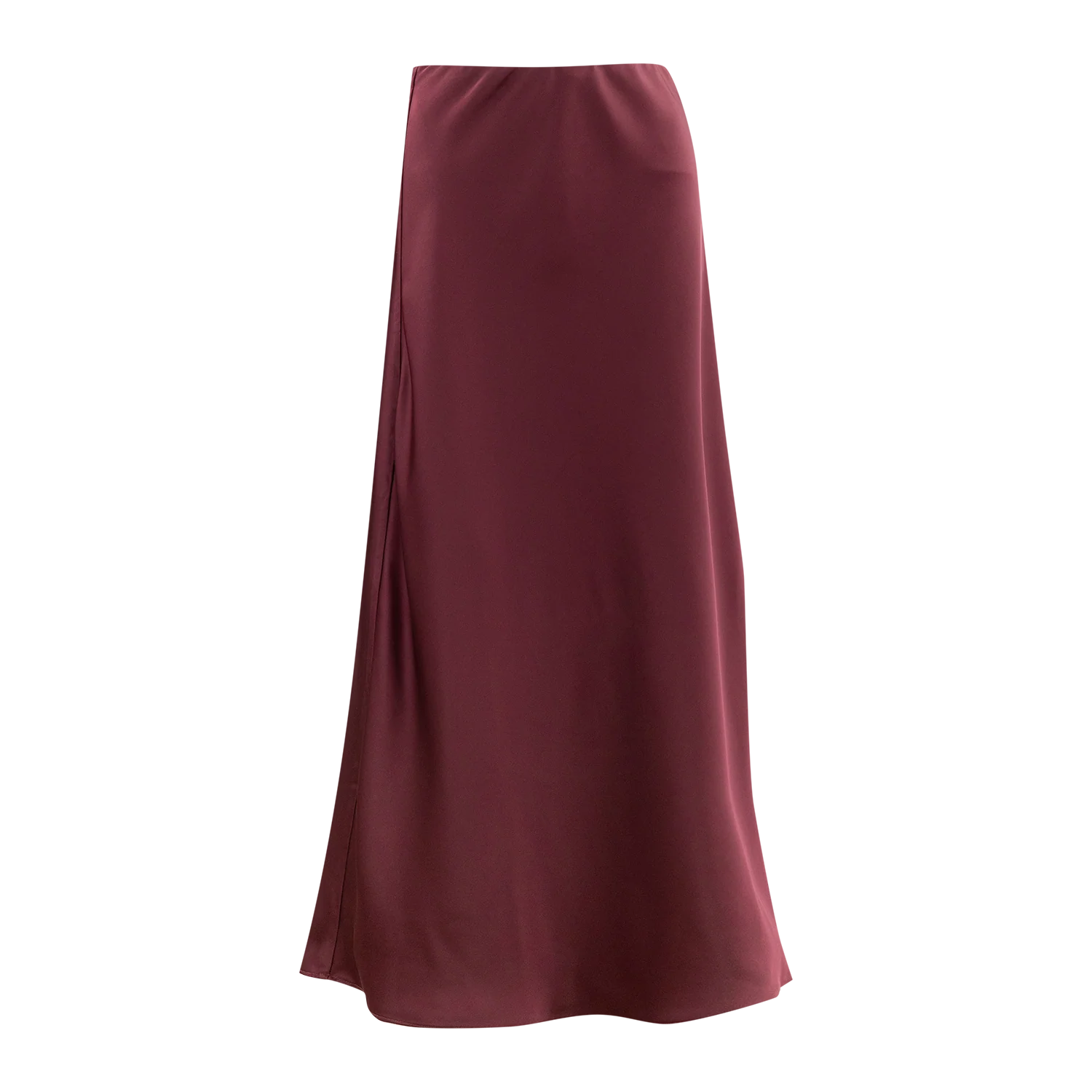 Tres Bien Satin Maxi Skirt - Maroon