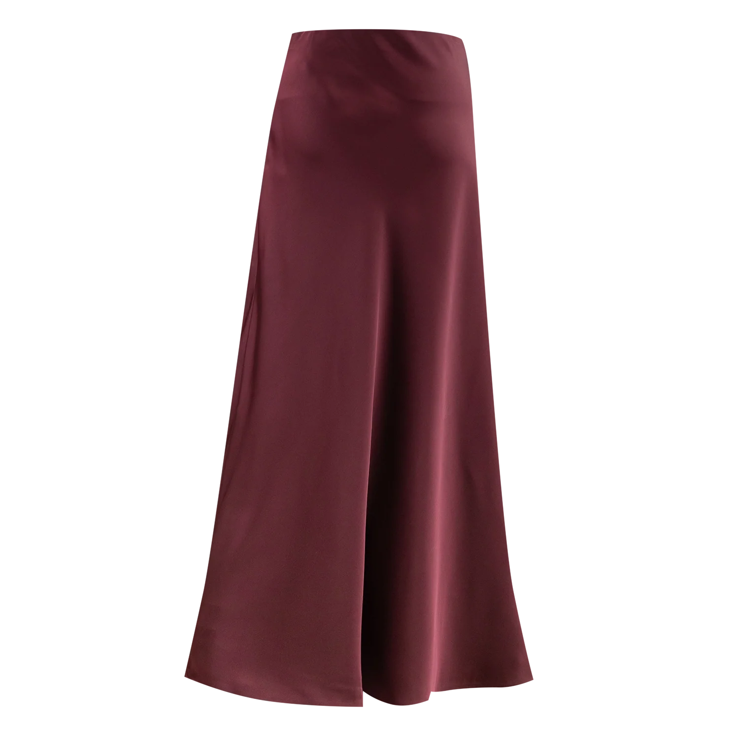 Tres Bien Satin Maxi Skirt - Maroon - Image 2