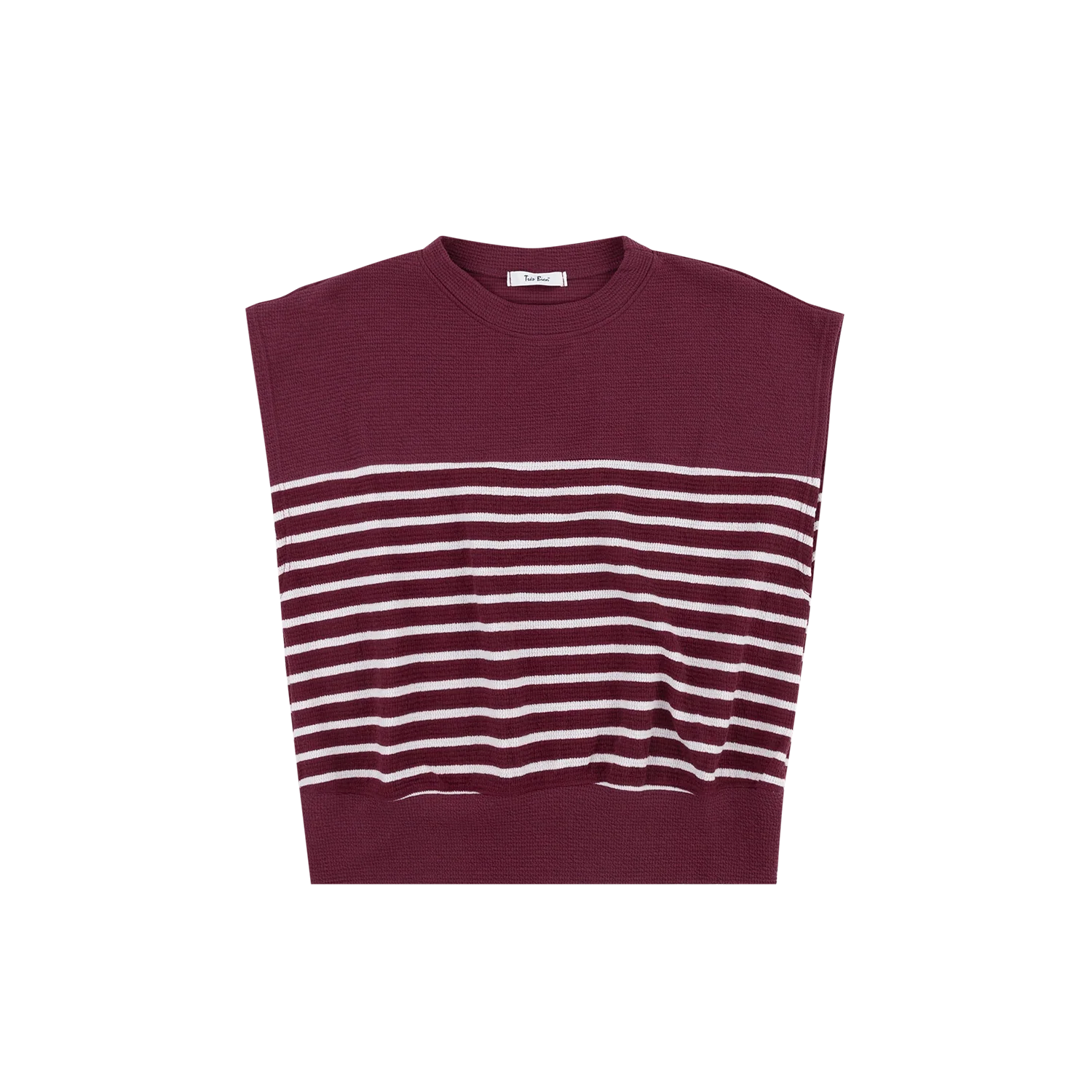Tres Bien Striped Sleeveless Top - Maroon