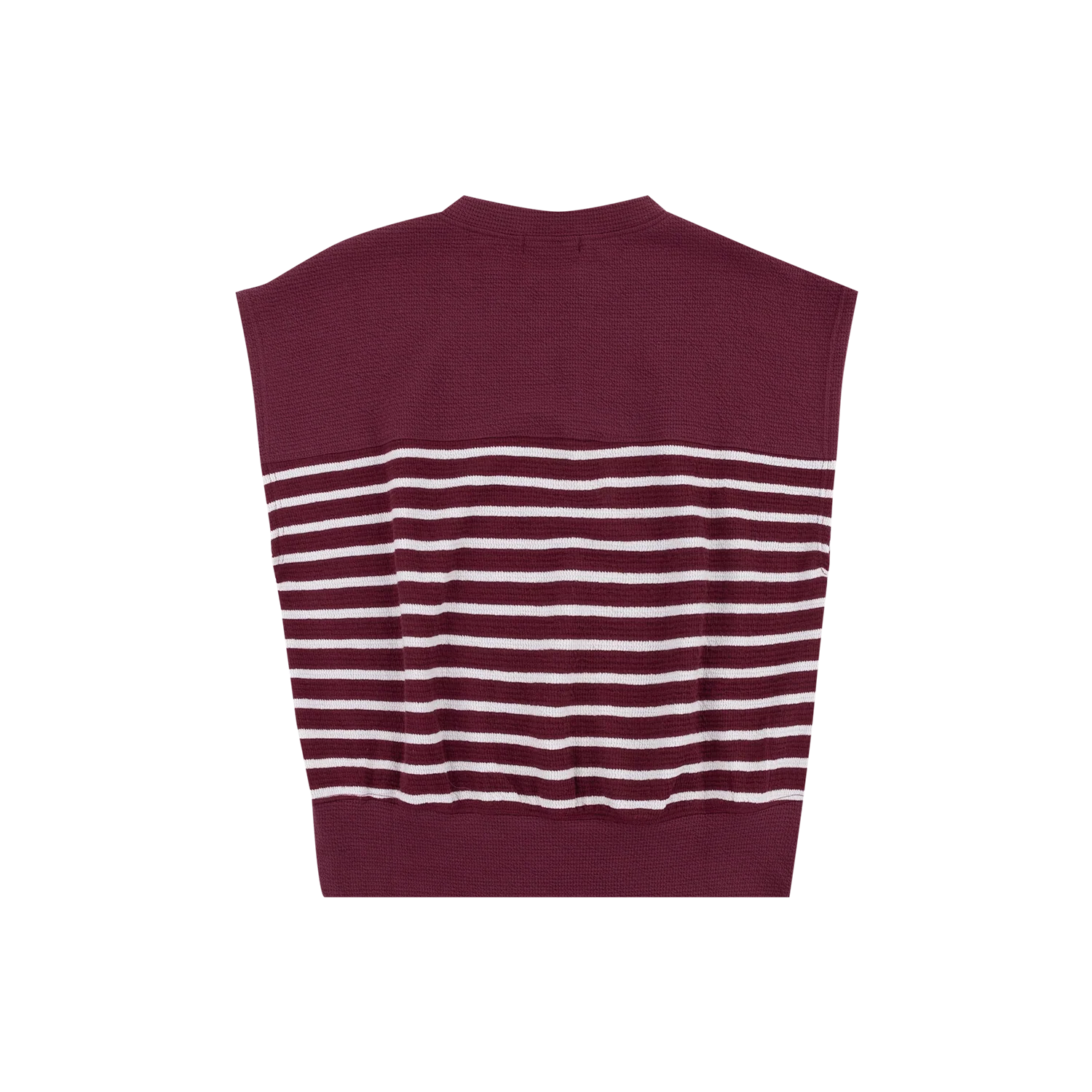 Tres Bien Striped Sleeveless Top - Maroon - Image 2