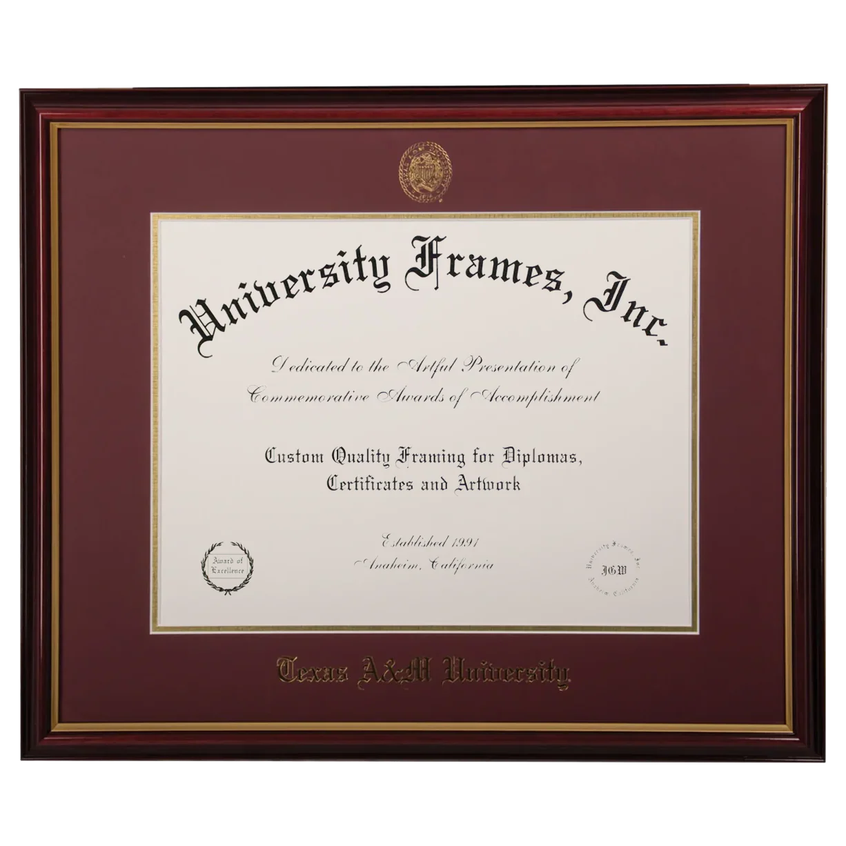University Frames Texas A&M Petite Diploma Frame