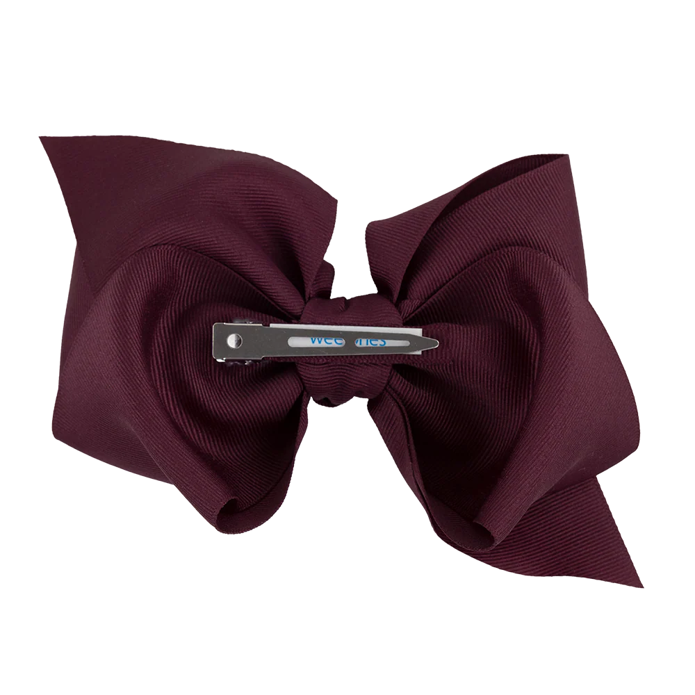 Wee Ones Huge Solid Burgundy Bow - Image 2