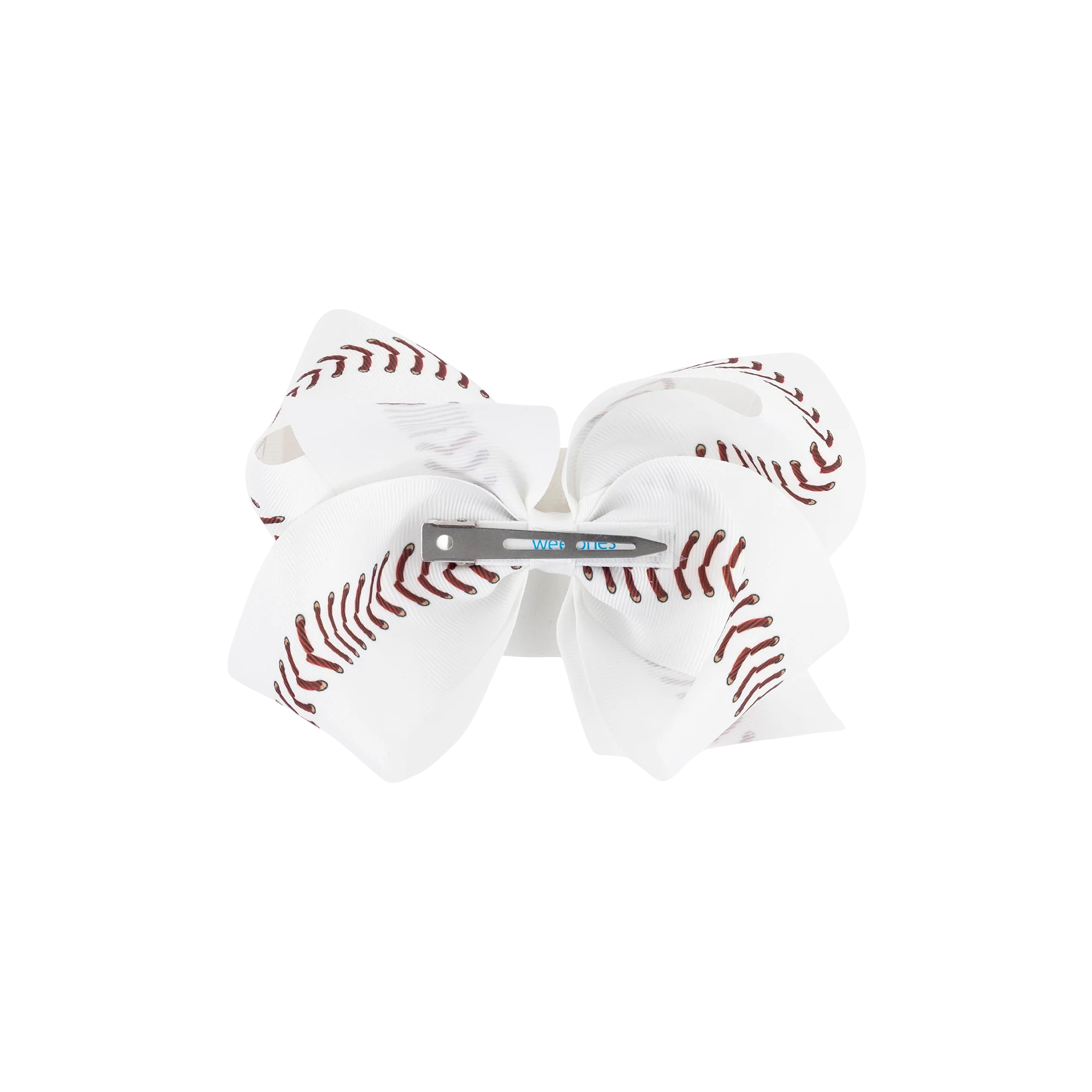 Wee Ones Maroon Lace Baseball Medium Bow - Image 2