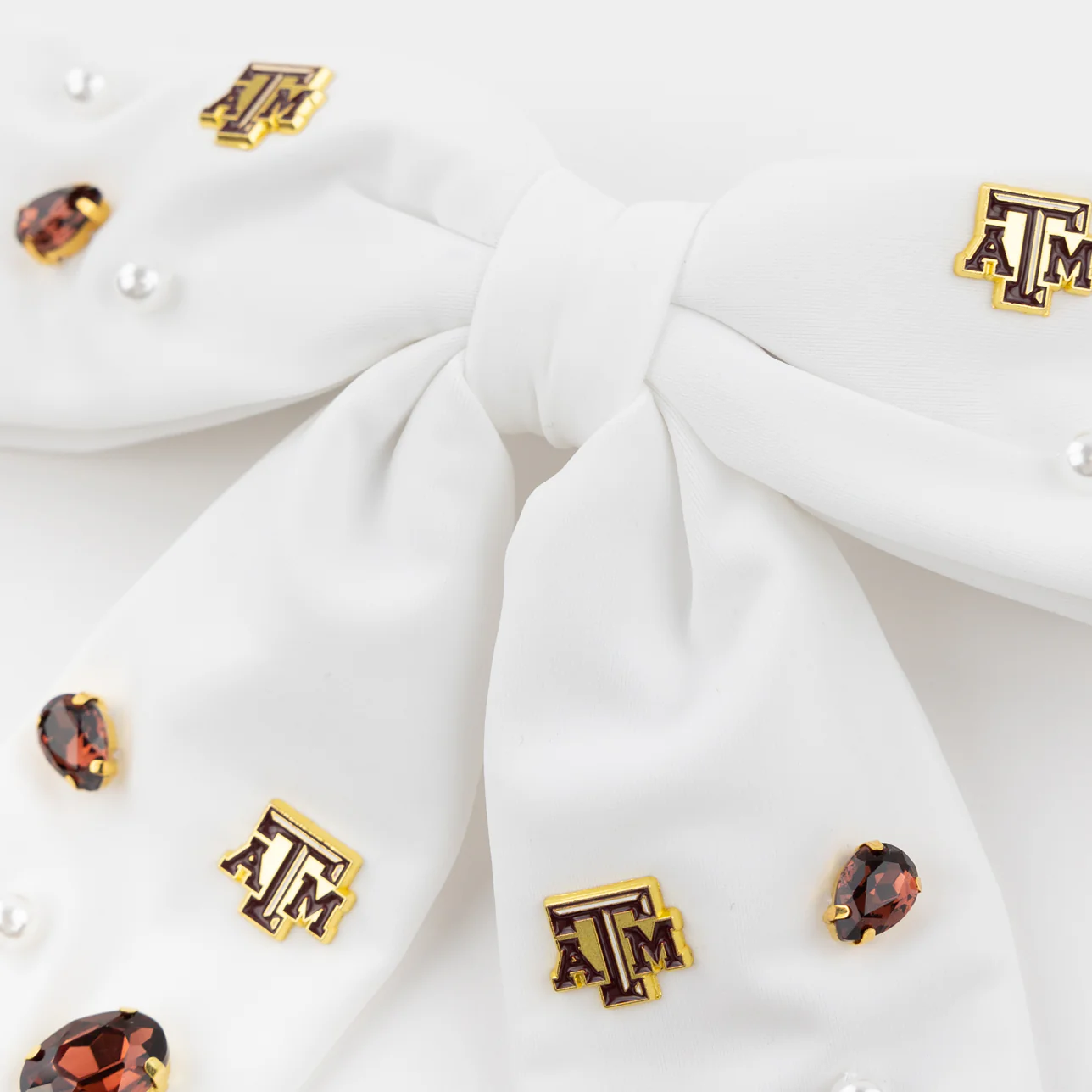 Texas A&M White Bow Barrette - Image 2