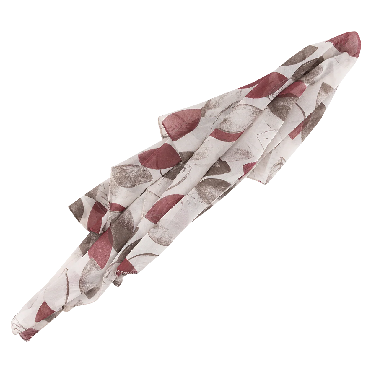 White Leaves Pattern Scarf