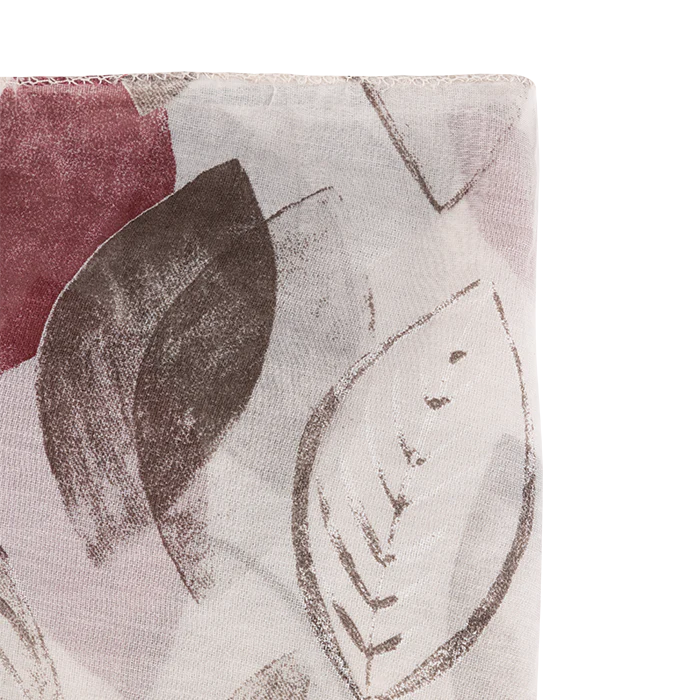 White Leaves Pattern Scarf - Image 2