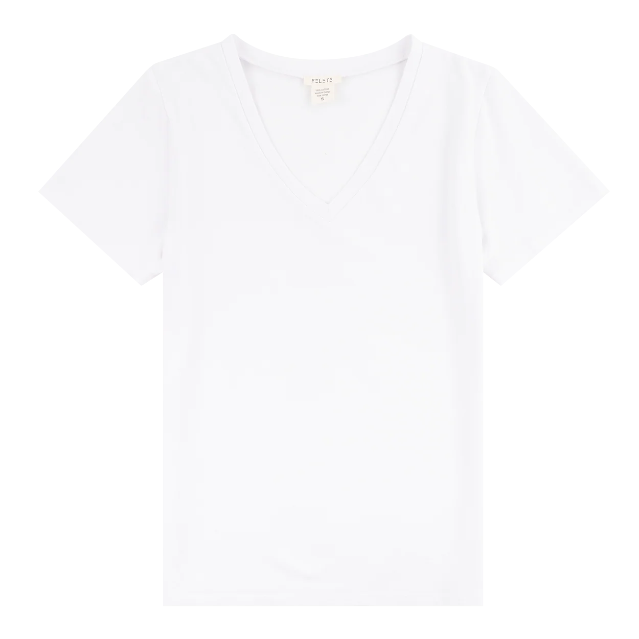 White V-Neck Cotton T-Shirt
