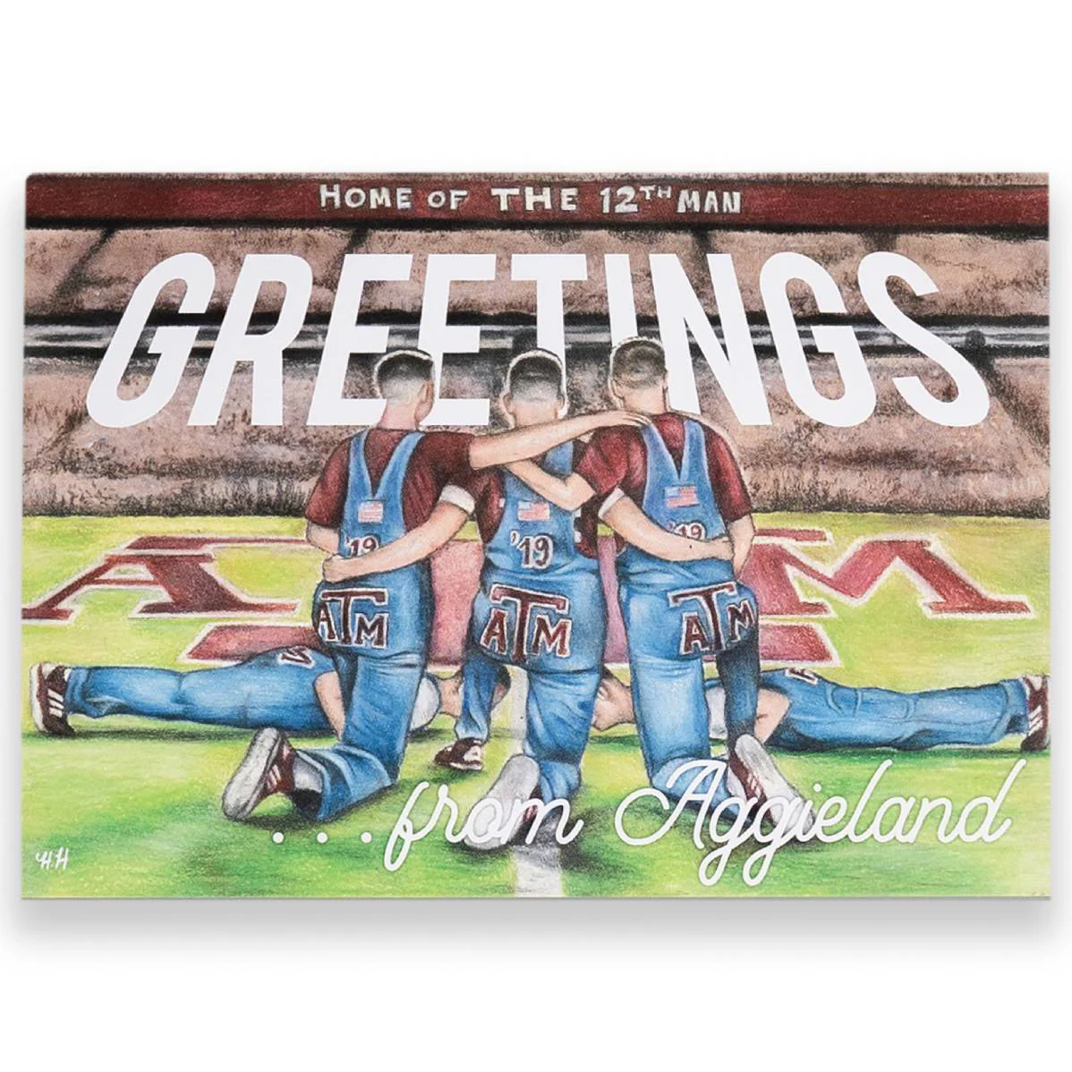 Texas A&M Yell Leaders Greetings From Aggieland Postcard