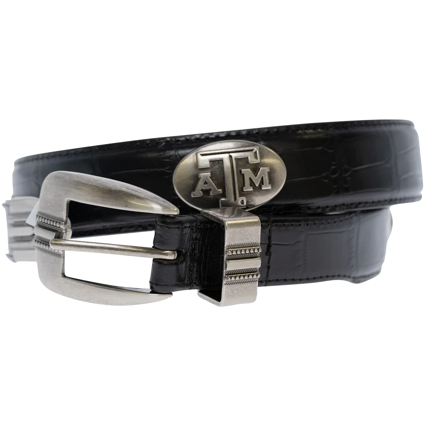 Texas A&M Zepplin Crocodile Concho Black Belt - Image 2